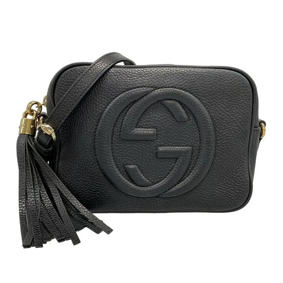 Gucci Handbags - GUCCI Soho 308364 Black Leather Shoulder Bag